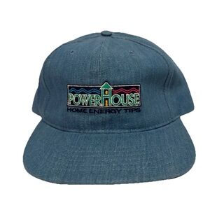 NEW Vintage Denim POWERHOUSE Home Energy Tips Adjustable Hat Embroidered